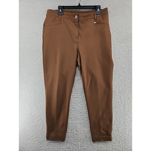 Chico's Pants - Chicos So Slimming Women's Refined Ponte Ankle Pants Brown Size 2 Regular